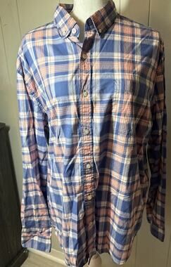 Vineyard Vines Polo Button Up Shirt Men's Size X-Large Check Blue Plaid YY